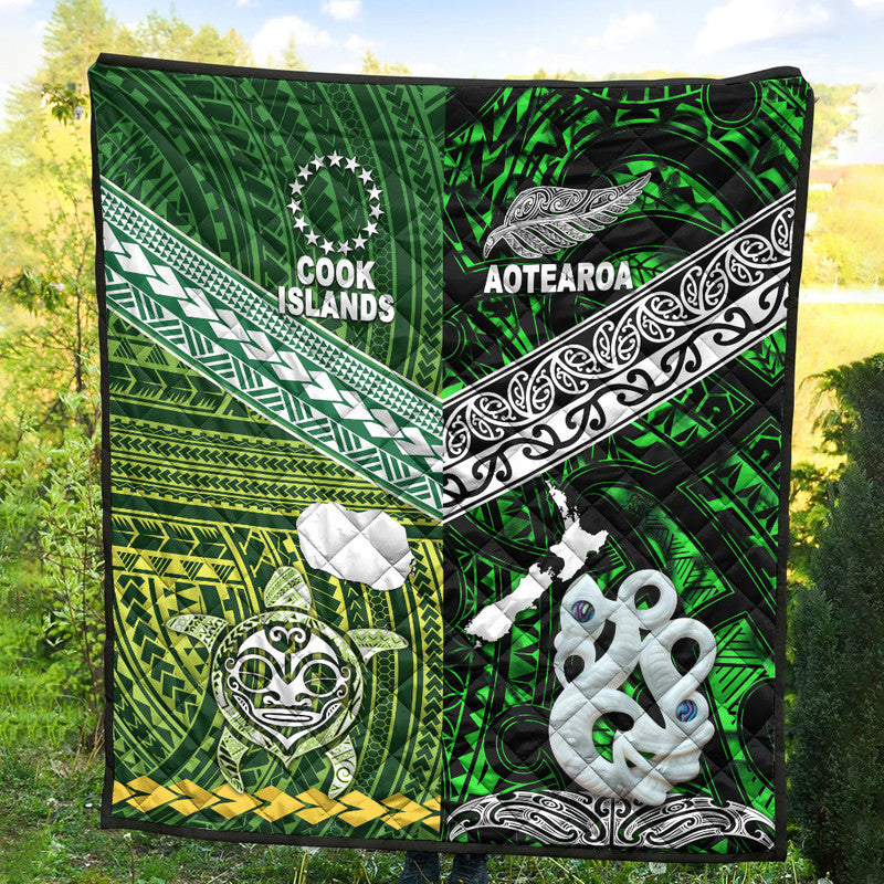 New Zealand and Cook Islands Premium Quilt Together Green LT8 - Wonder Print Shop