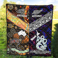 New Zealand Maori Aotearoa and Australia Aboriginal Premium Quilt Together Purple LT8 - Wonder Print Shop