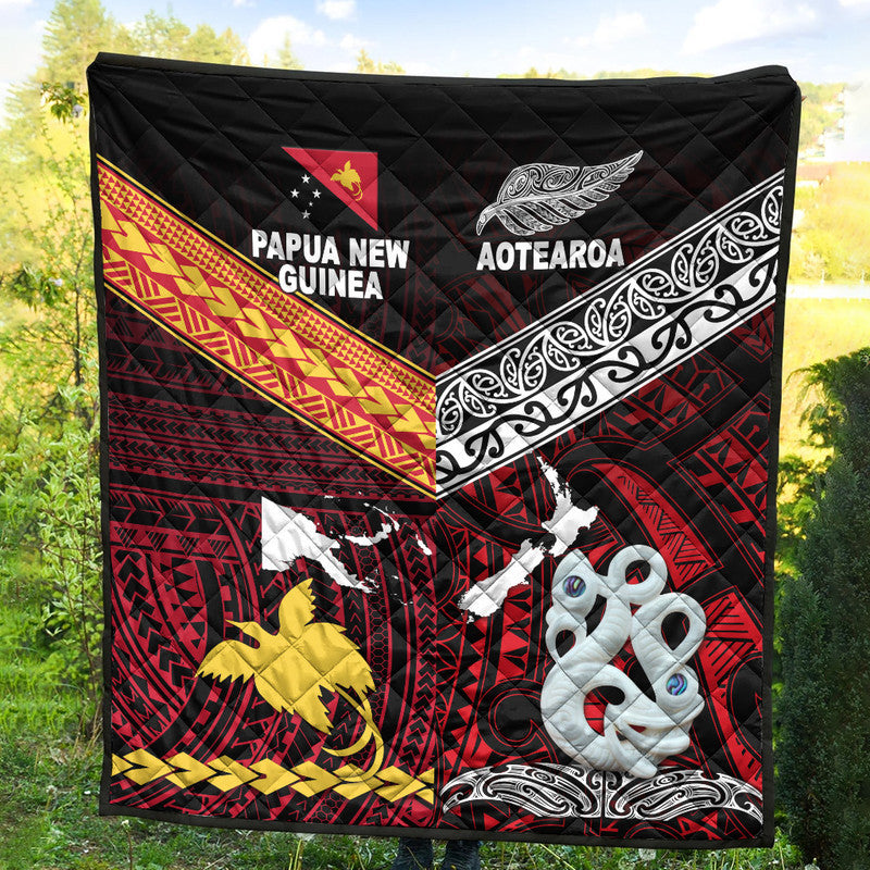 New Zealand and Papua New Guinea Premium Quilt Together Red LT8 - Wonder Print Shop