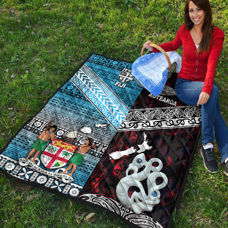 New Zealand and Fiji Premium Quilt Together Red LT8 - Wonder Print Shop