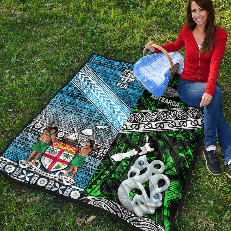 New Zealand and Fiji Premium Quilt Together Green LT8 - Wonder Print Shop
