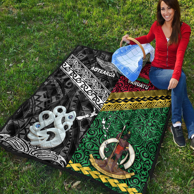 New Zealand and Vanuatu Premium Quilt Together Black LT8 - Wonder Print Shop