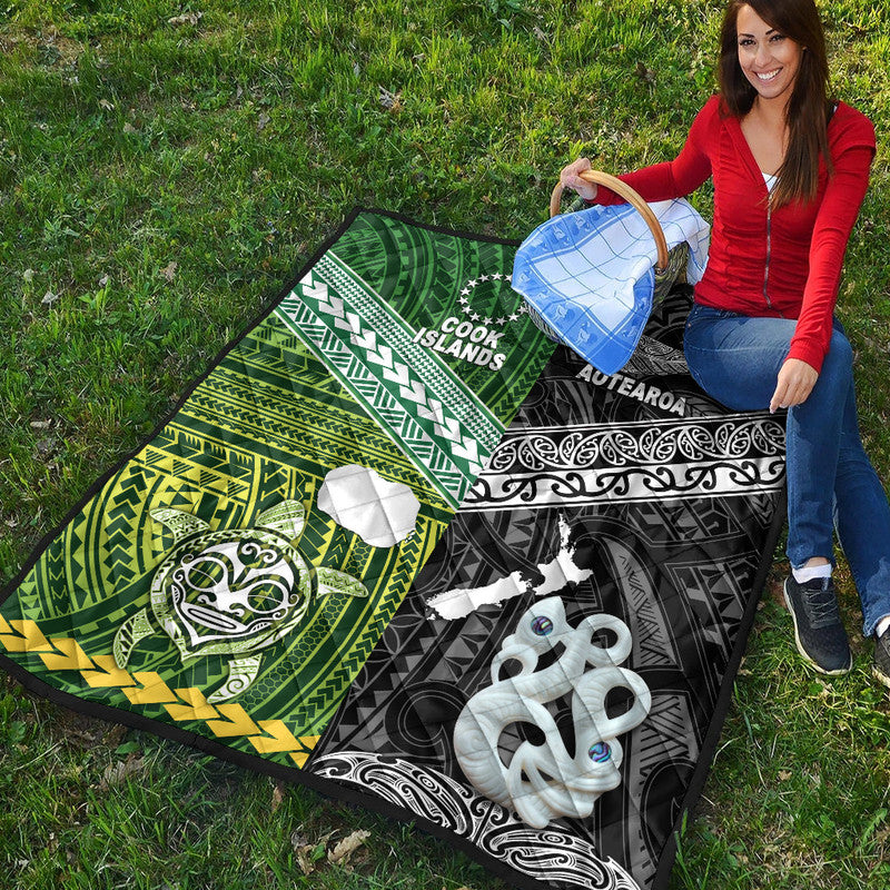 New Zealand and Cook Islands Premium Quilt Together Black LT8 - Wonder Print Shop