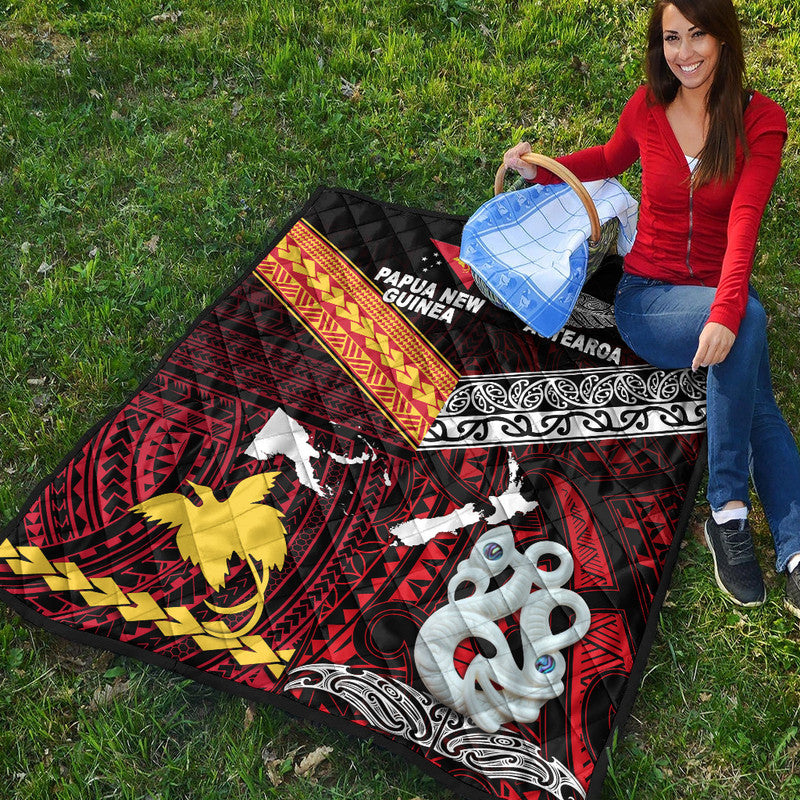 New Zealand and Papua New Guinea Premium Quilt Together Red LT8 - Wonder Print Shop