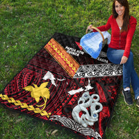 New Zealand and Papua New Guinea Premium Quilt Together Red LT8 - Wonder Print Shop
