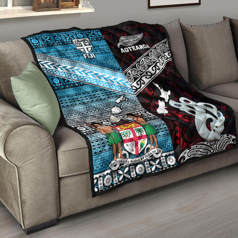 New Zealand and Fiji Premium Quilt Together Red LT8 - Wonder Print Shop