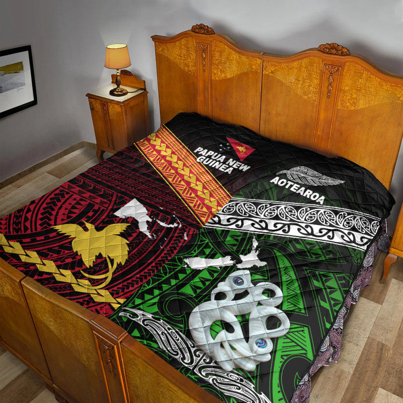 New Zealand and Papua New Guinea Premium Quilt Together Green LT8 - Wonder Print Shop