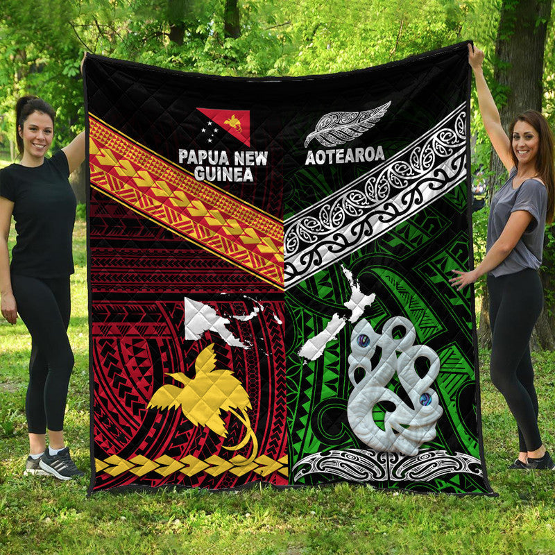 New Zealand and Papua New Guinea Premium Quilt Together Green LT8 - Wonder Print Shop