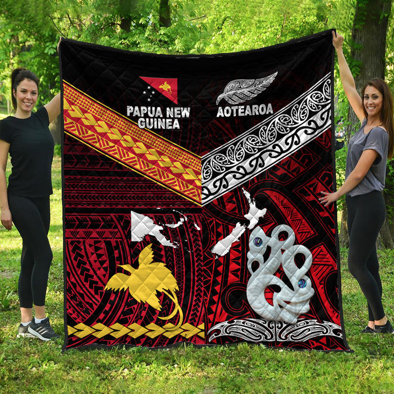 New Zealand and Papua New Guinea Premium Quilt Together Red LT8 - Wonder Print Shop