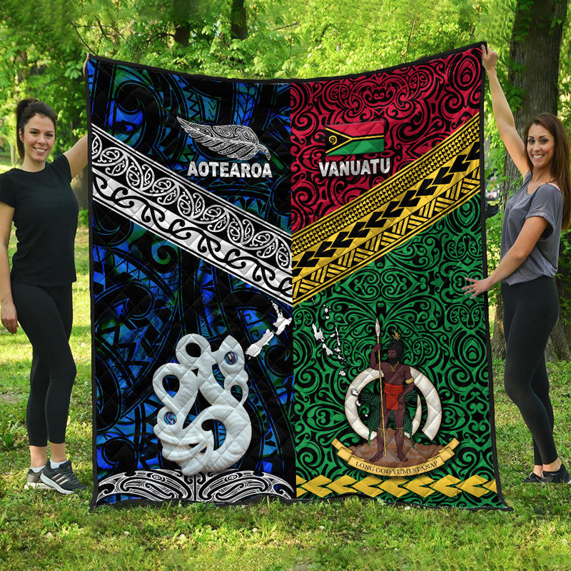 New Zealand and Vanuatu Premium Quilt Together Blue LT8 - Wonder Print Shop