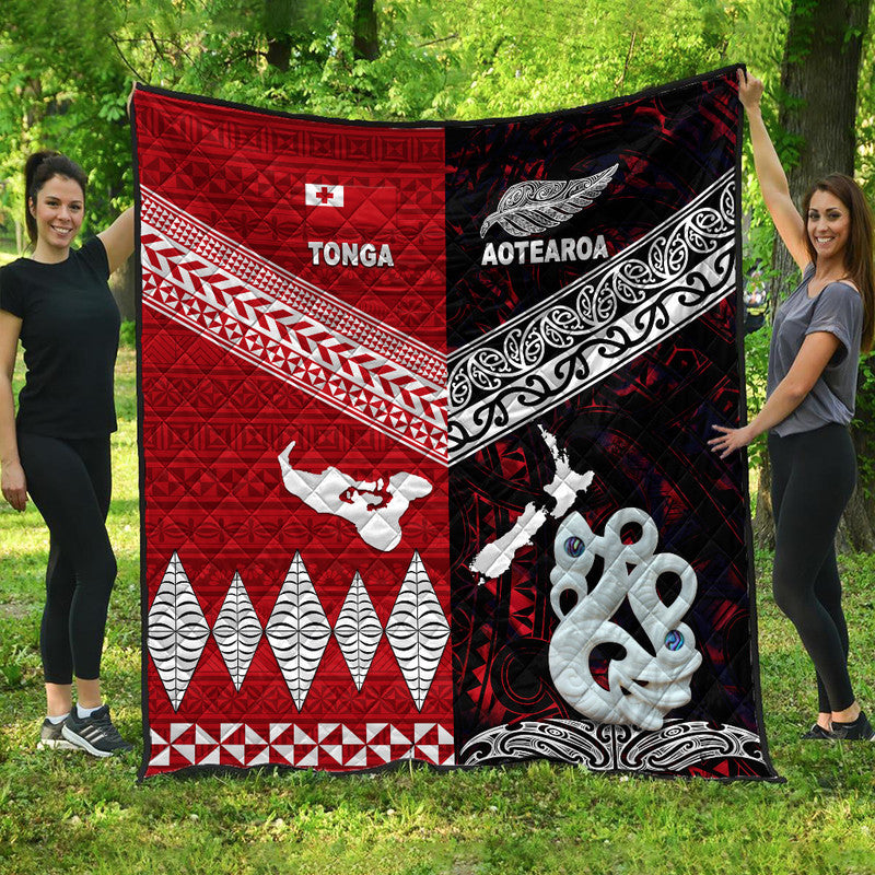 New Zealand and Tonga Premium Quilt Together Red LT8 - Wonder Print Shop