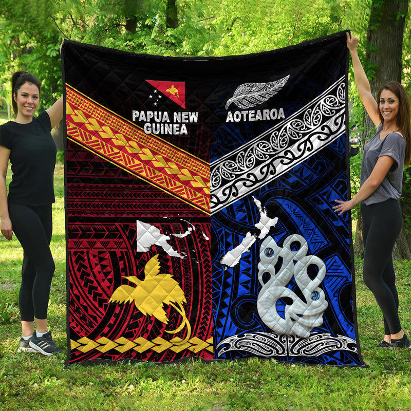 New Zealand and Papua New Guinea Premium Quilt Together Blue LT8 - Wonder Print Shop