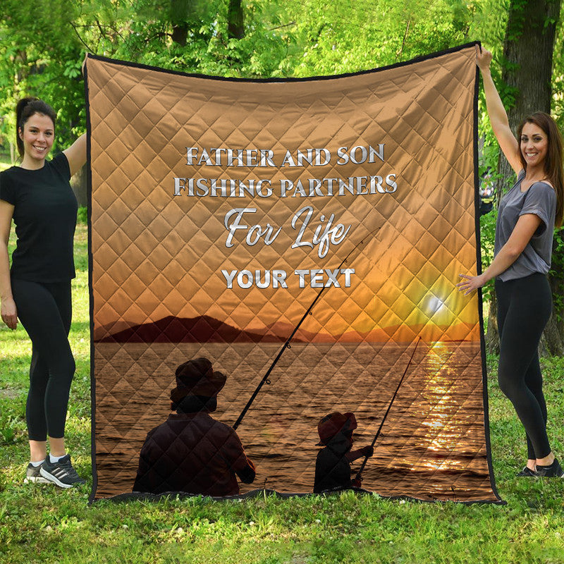 custom-father-day-premium-quilt-fishing-partner-for-life-simple-style