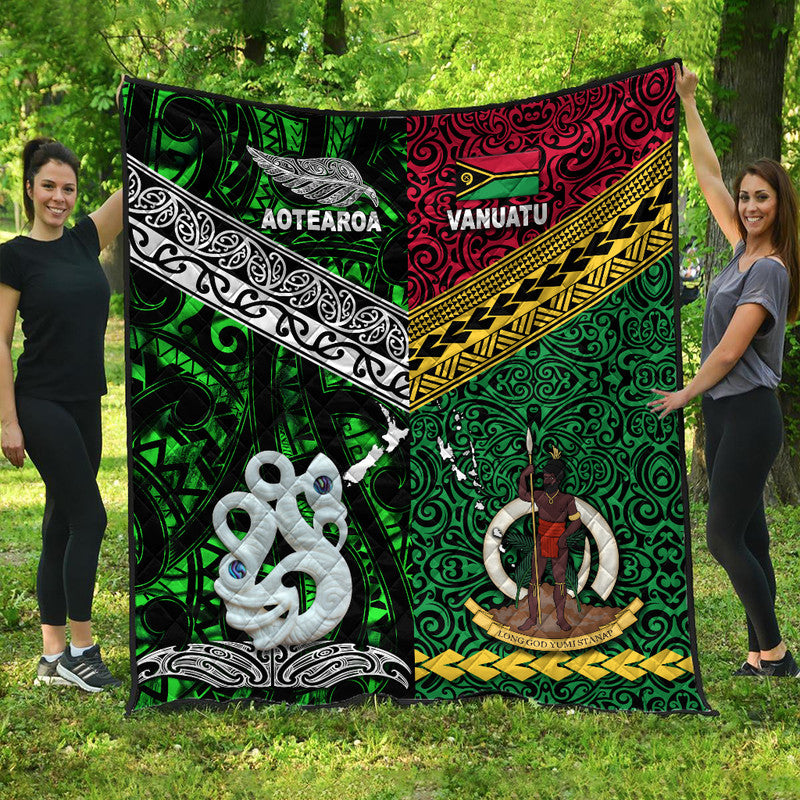 New Zealand and Vanuatu Premium Quilt Together Green LT8 - Wonder Print Shop