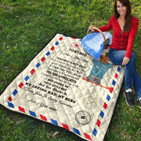 (Custom) Father Day Premium Quilt Letter From Son Simple Style NO.1 LT8 - Wonder Print Shop