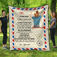(Custom) Father Day Premium Quilt Letter From Son Simple Style NO.1 LT8 - Wonder Print Shop
