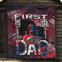 (Custom Personalised) Fathers Day - New Zealand Firefighter Dad Premium Quilt - Maori Pattern - Wonder Print Shop