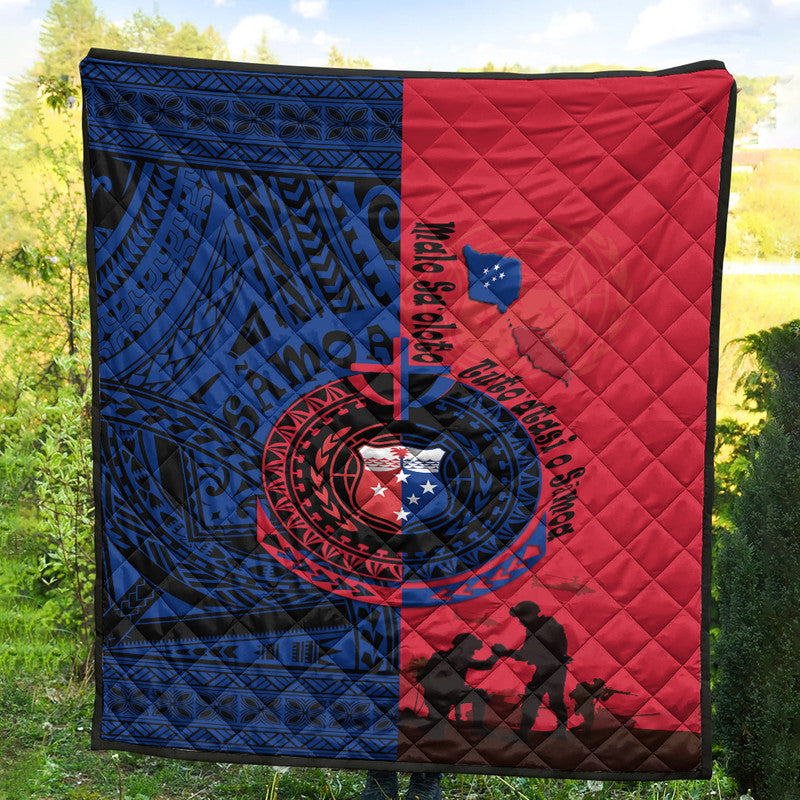 Samoa Independence Day Quotes Premium Quilt Military Polynesian Pattern - Wonder Print Shop