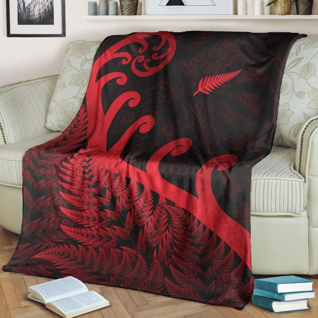 new-zealand-rugby-maori-premium-blanket-silver-fern-koru-vibes-red