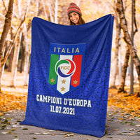 Blue Italy Champions d’Europa blanket with FIGC crest and 11.07.2021 lettering