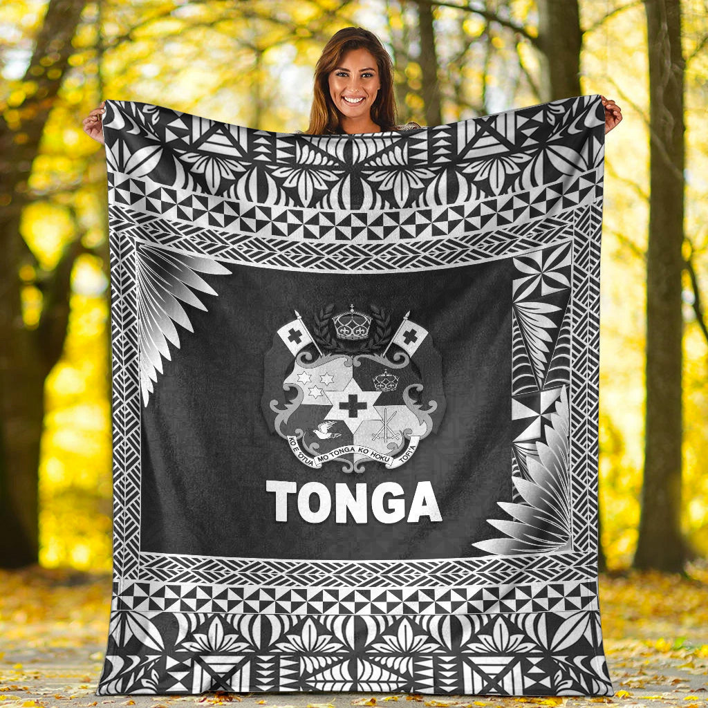 tonga-coat-of-arms-premium-blanket-simplified-version-black