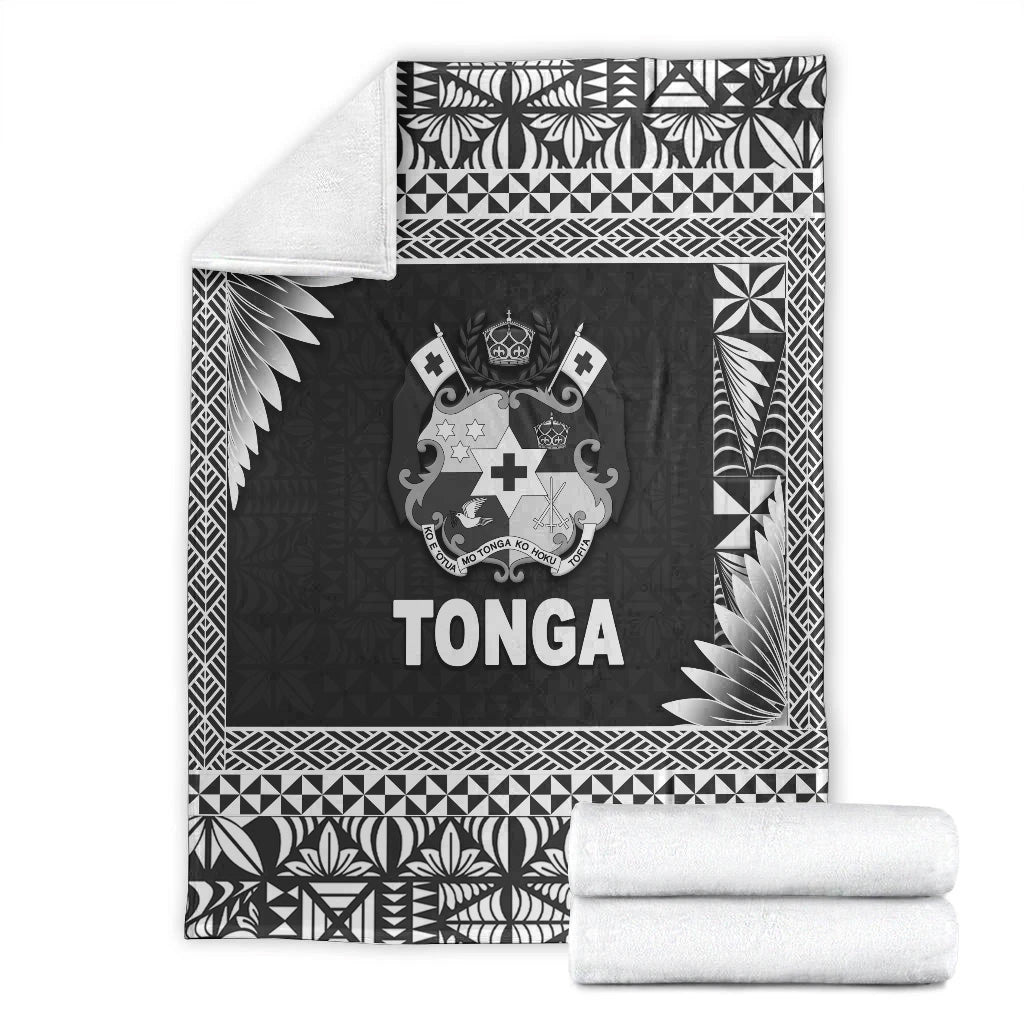 tonga-coat-of-arms-premium-blanket-simplified-version-black