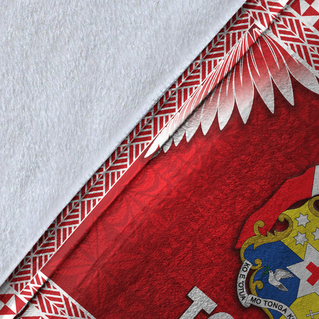 tonga-coat-of-arms-premium-blanket-simplified-version-red