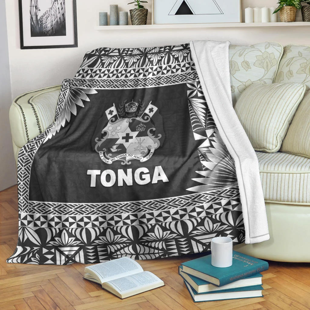 tonga-coat-of-arms-premium-blanket-simplified-version-black