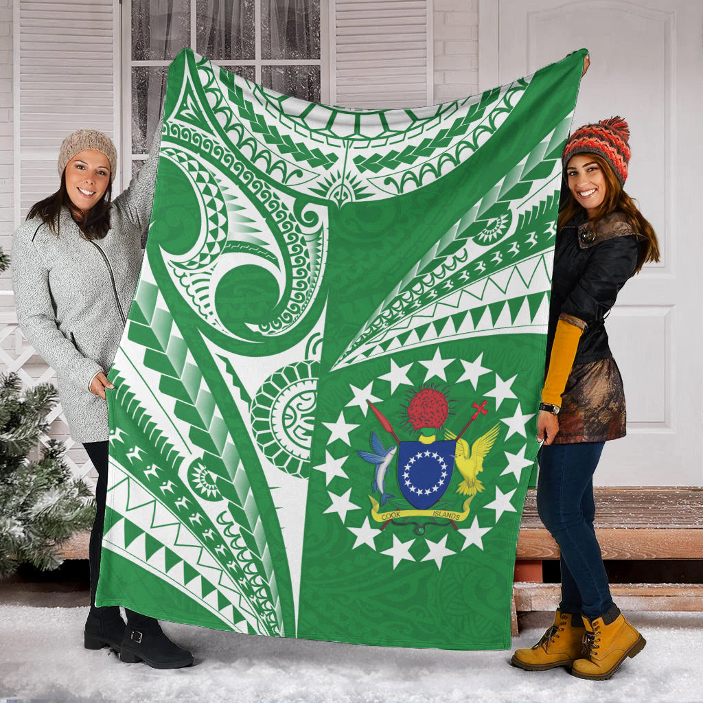 cook-islands-tatau-premium-blanket-symbolize-passion-stars-version-green