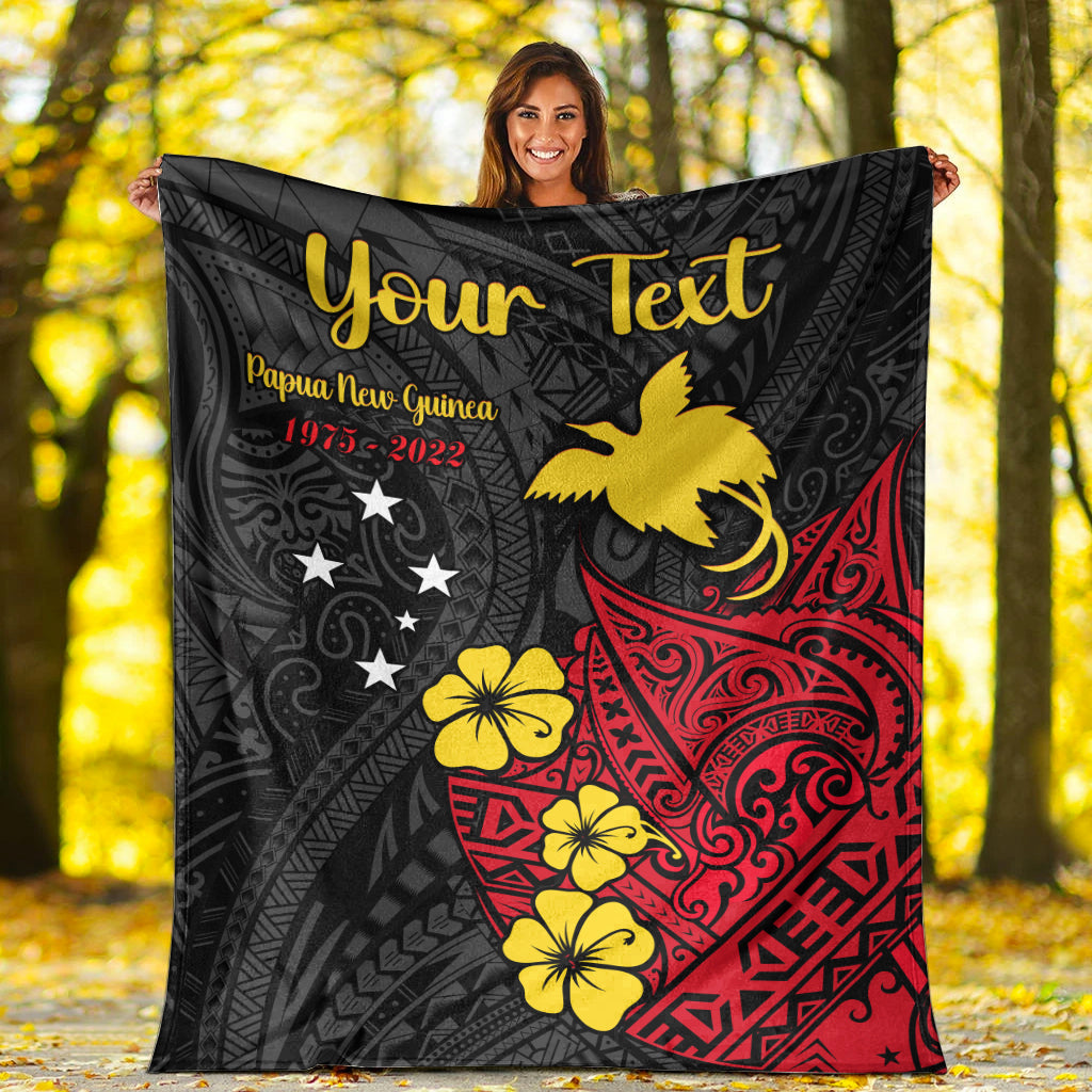 custom-personalised-papua-new-guinea-anniversary-premium-blanket-47th-independence-day-since-1975