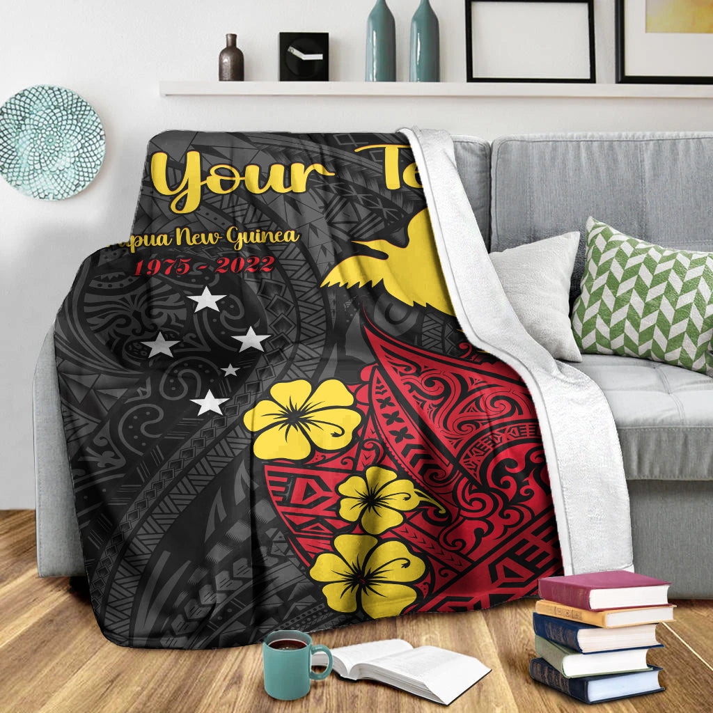 custom-personalised-papua-new-guinea-anniversary-premium-blanket-47th-independence-day-since-1975