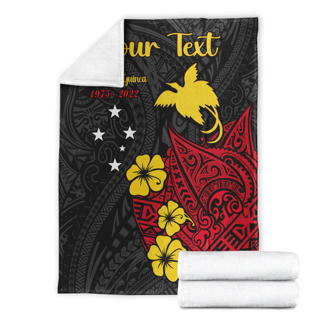 custom-personalised-papua-new-guinea-anniversary-premium-blanket-47th-independence-day-since-1975