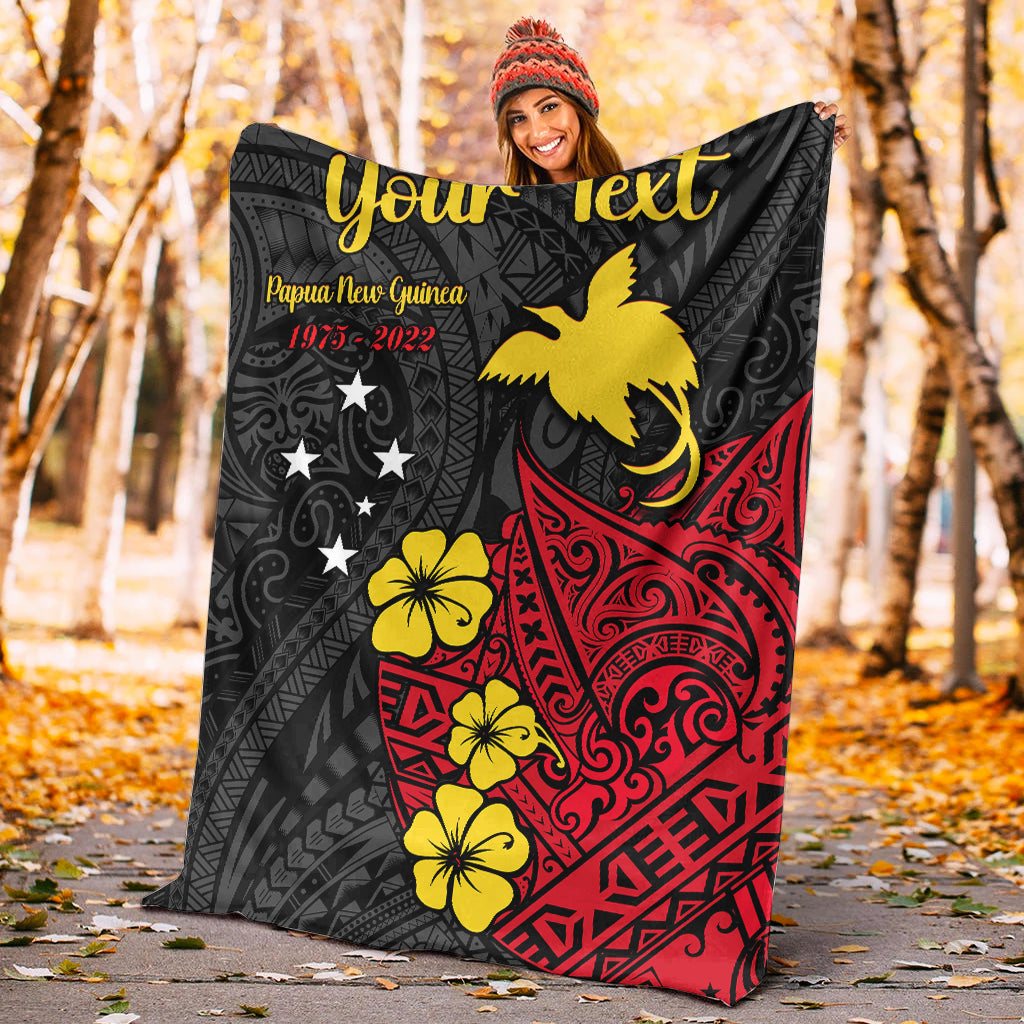 custom-personalised-papua-new-guinea-anniversary-premium-blanket-47th-independence-day-since-1975-lt13