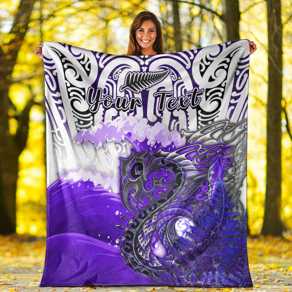 custom-personalised-manaia-maori-premium-blanket-fern-aotearoa-purple-waves-lt13