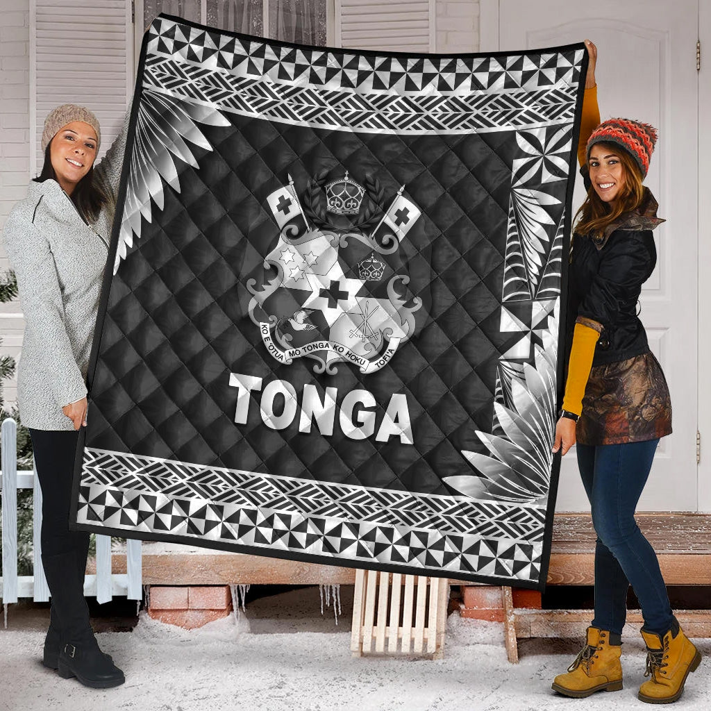 Tonga Coat Of Arms Premium Quilt Simplified Version Black LT8 - Wonder Print Shop