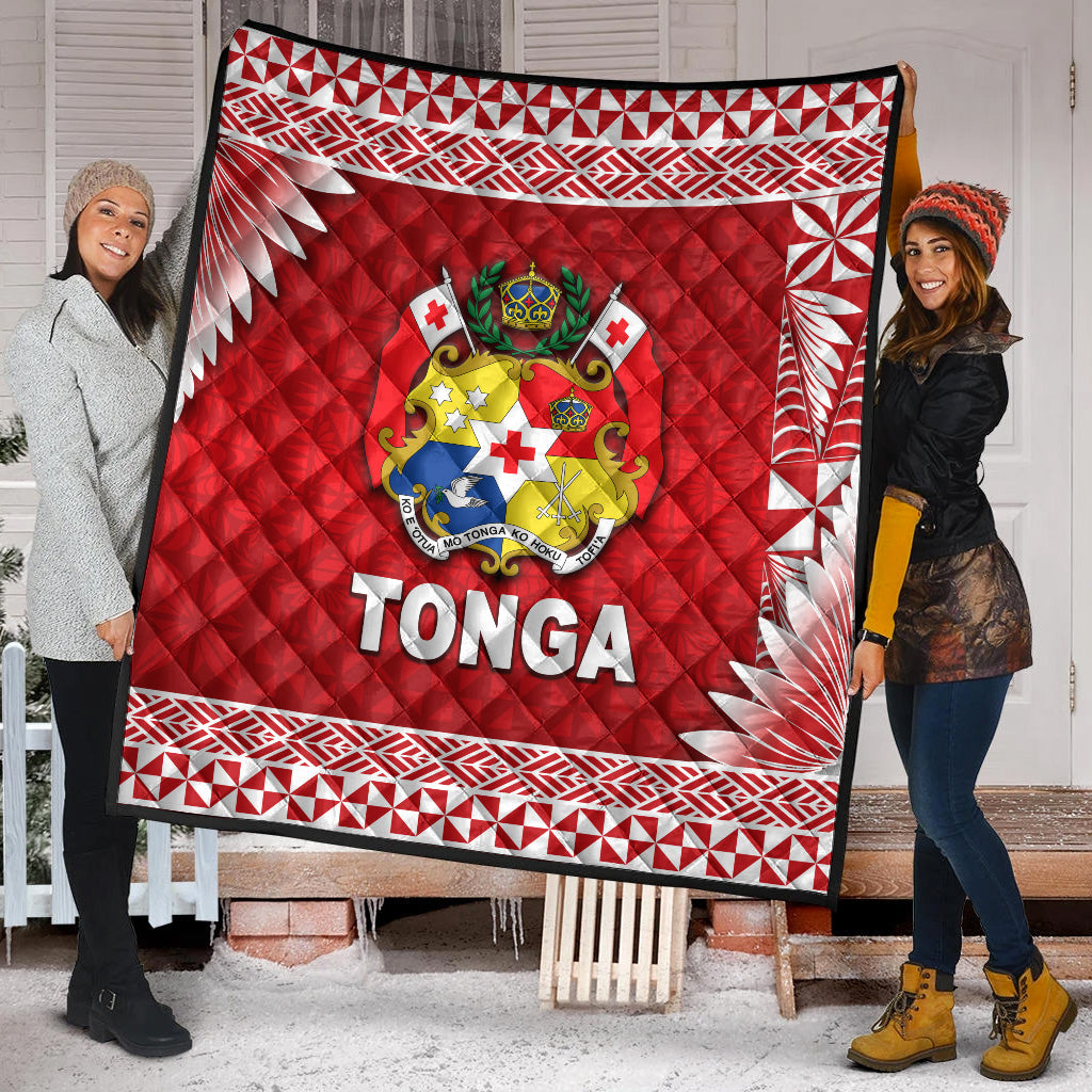 Tonga Coat Of Arms Premium Quilt Simplified Version Red LT8 - Wonder Print Shop