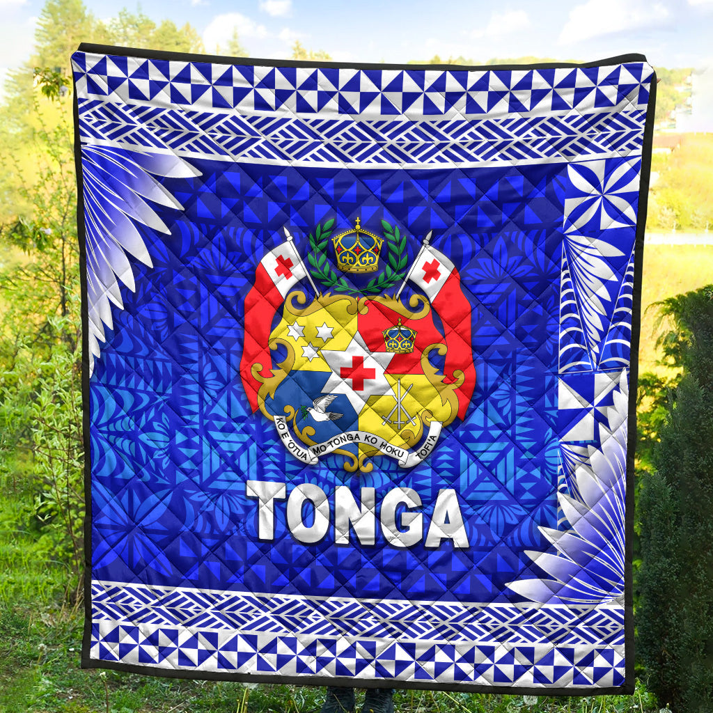Tonga Coat Of Arms Premium Quilt Simplified Version Blue LT8 - Wonder Print Shop
