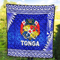 Tonga Coat Of Arms Premium Quilt Simplified Version Blue LT8 - Wonder Print Shop