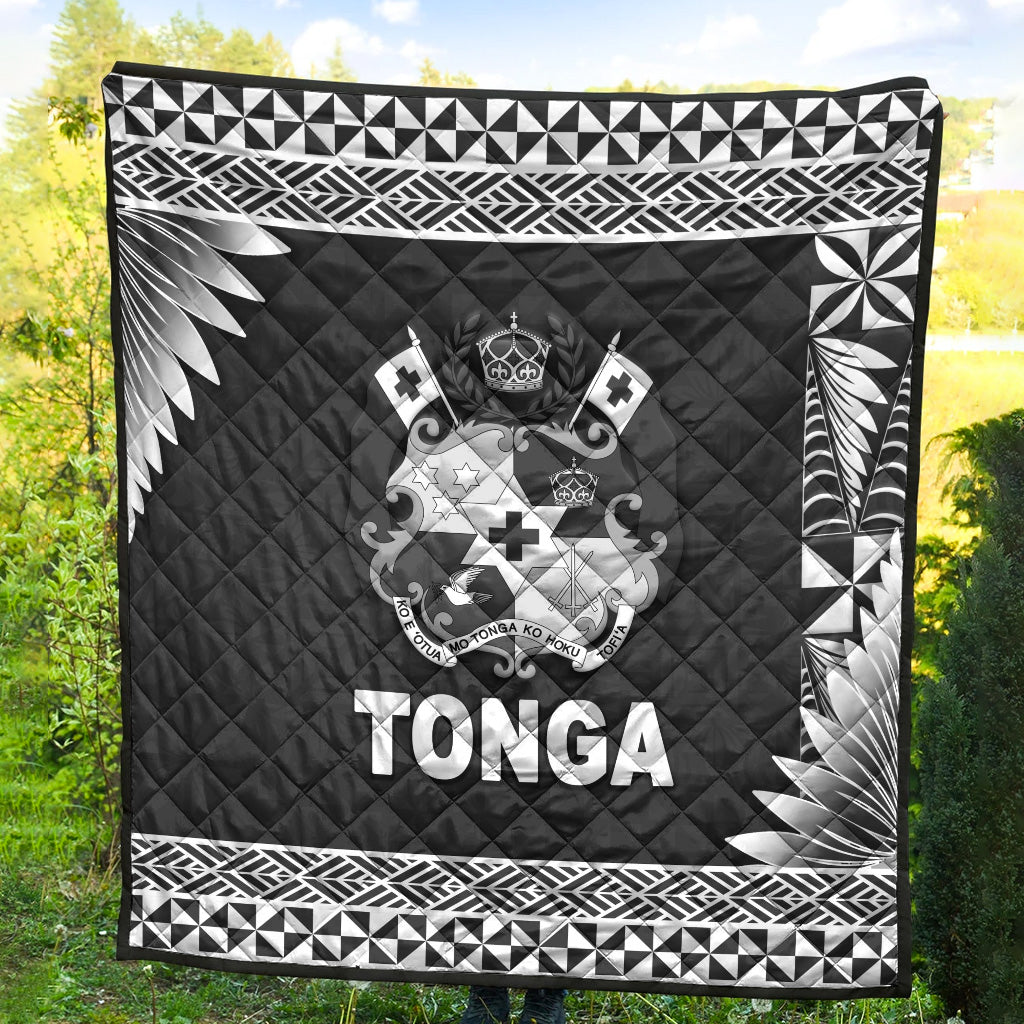 Tonga Coat Of Arms Premium Quilt Simplified Version Black LT8 - Wonder Print Shop