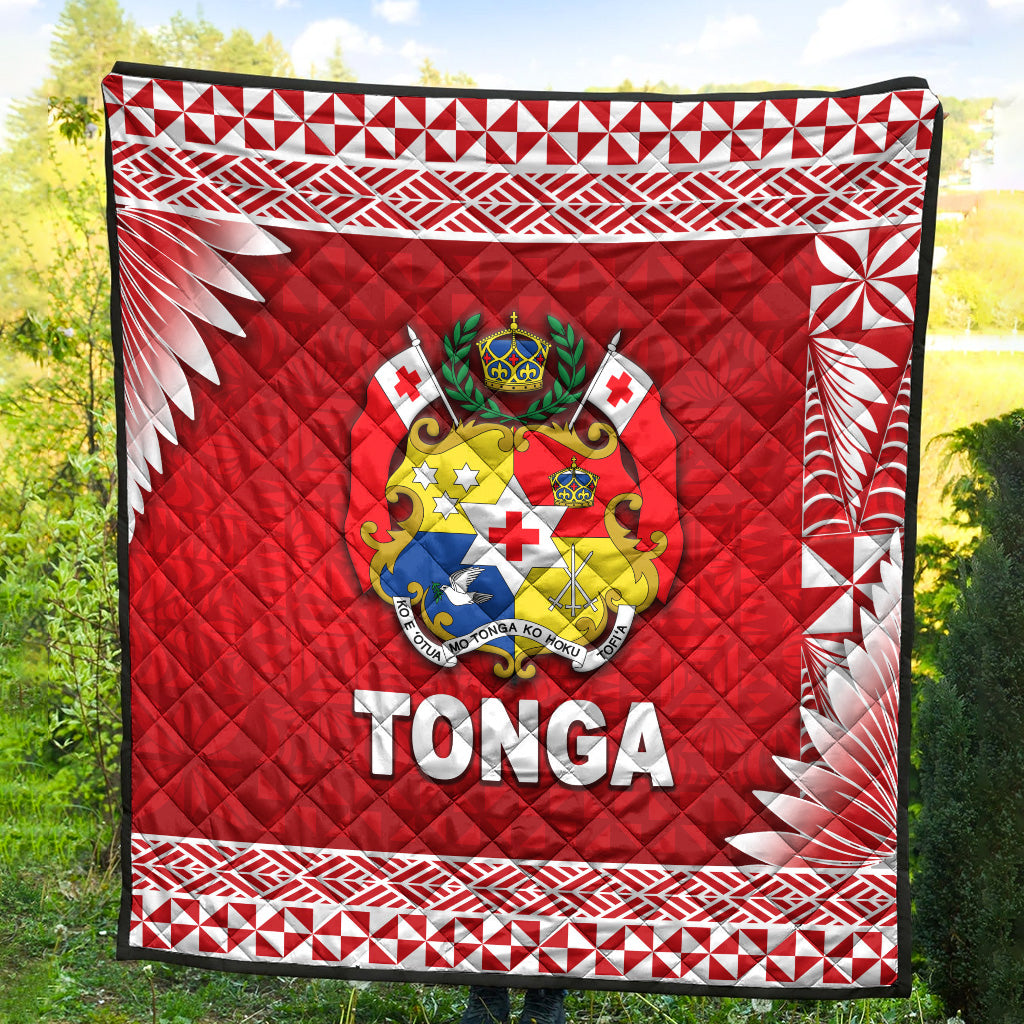 Tonga Coat Of Arms Premium Quilt Simplified Version Red LT8 - Wonder Print Shop