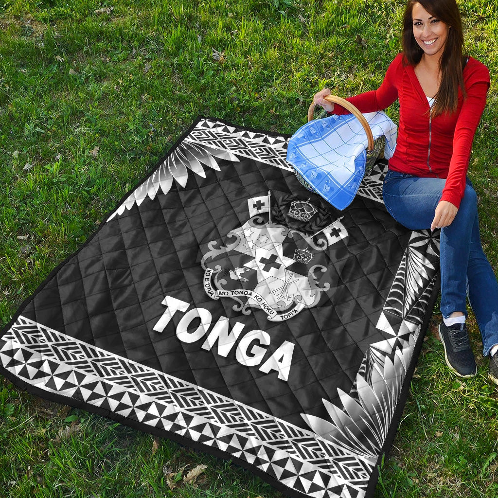 Tonga Coat Of Arms Premium Quilt Simplified Version Black LT8 - Wonder Print Shop