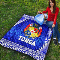 Tonga Coat Of Arms Premium Quilt Simplified Version Blue LT8 - Wonder Print Shop