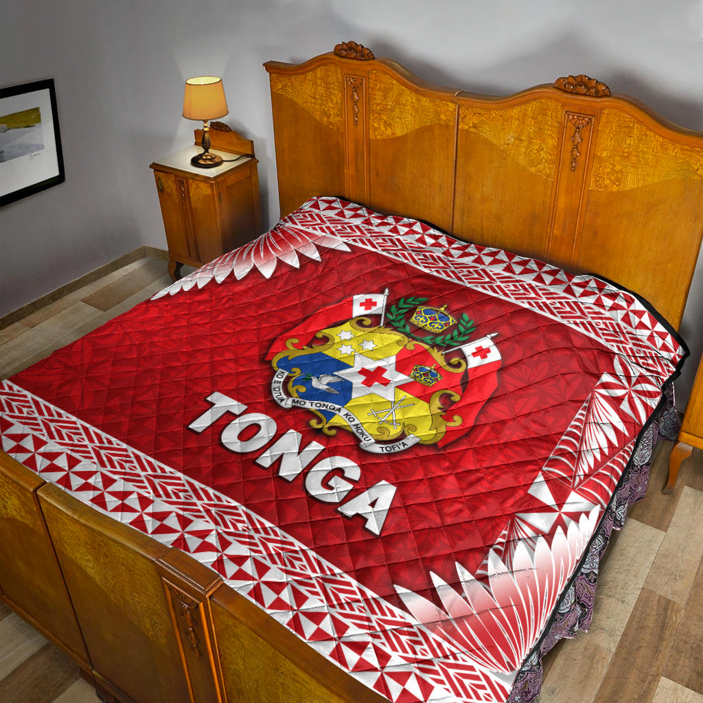 Tonga Coat Of Arms Premium Quilt Simplified Version Red LT8 - Wonder Print Shop