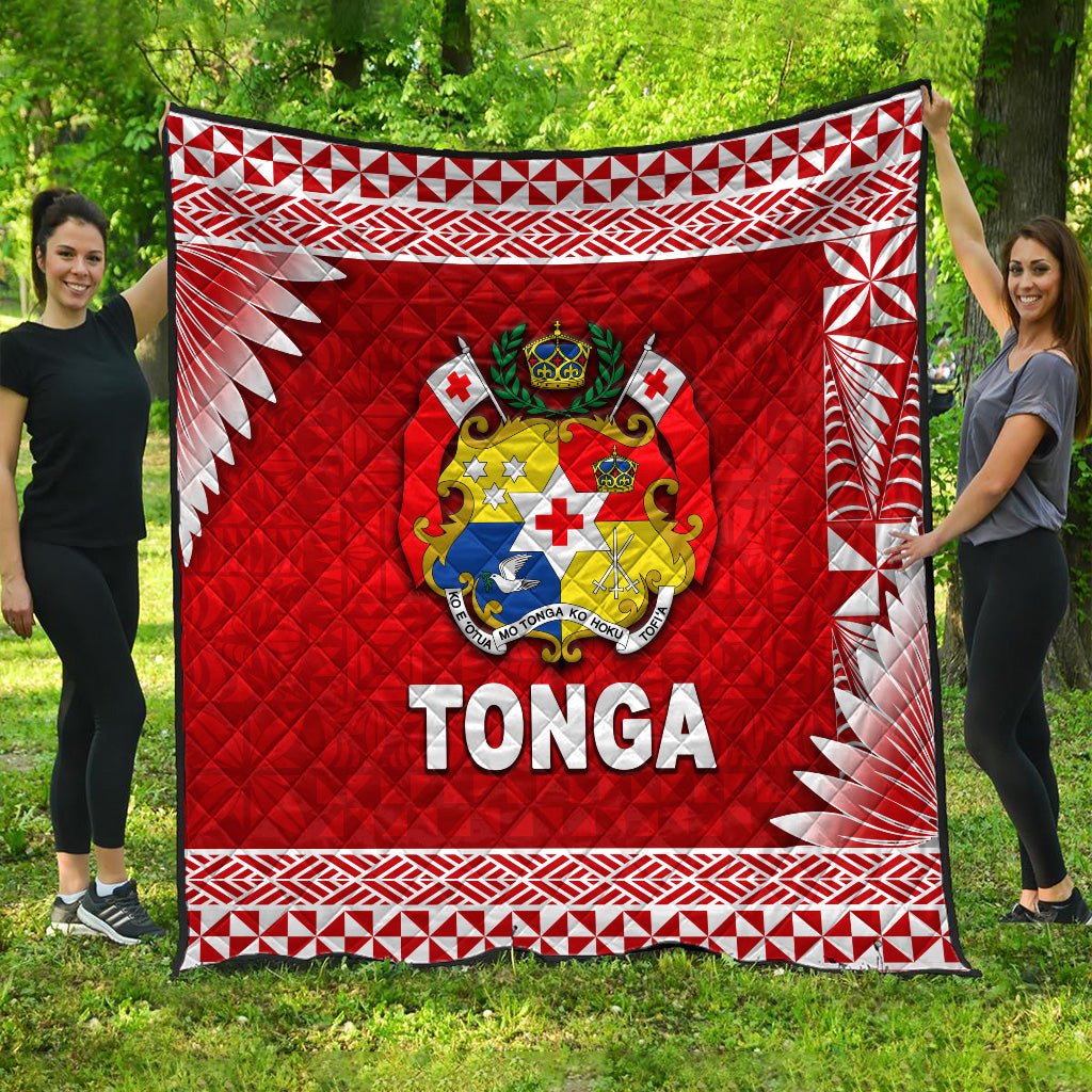 Tonga Coat Of Arms Premium Quilt Simplified Version Red LT8 - Wonder Print Shop