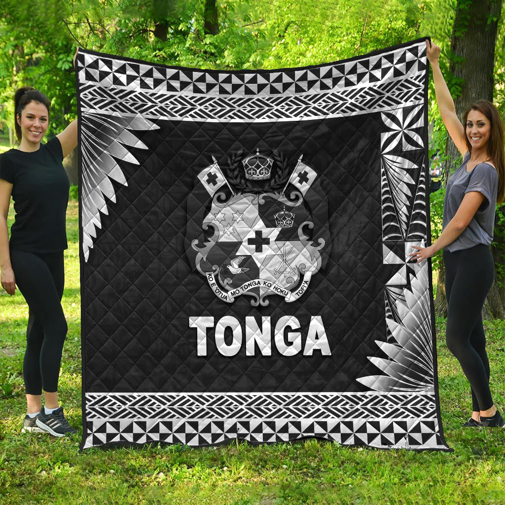 Tonga Coat Of Arms Premium Quilt Simplified Version Black LT8 - Wonder Print Shop