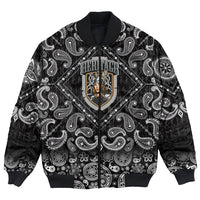 Viking Bomber Jacket Pretty Valkyrie with Bandana Paisley Style RLT12 - Wonder Print Shop