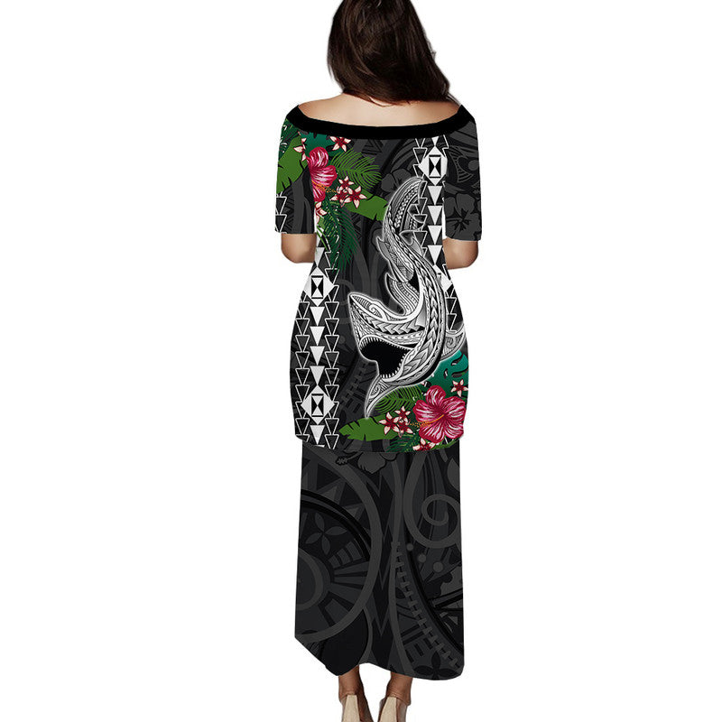 hawaii-kakau-mix-puletasi-dress-sharks-polynesian-hibiscus