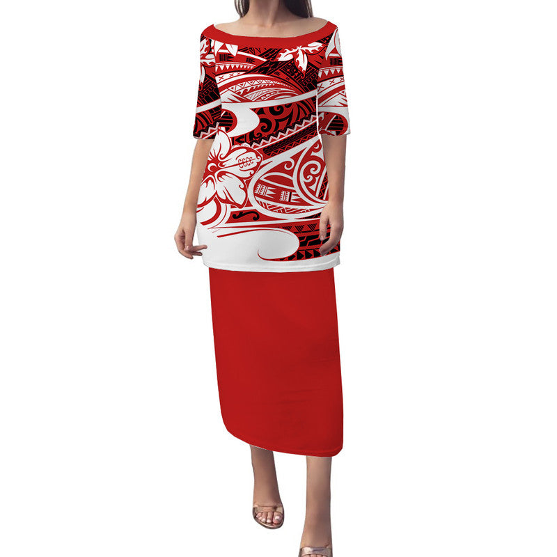 polynesian-tribal-puletasi-dress-red