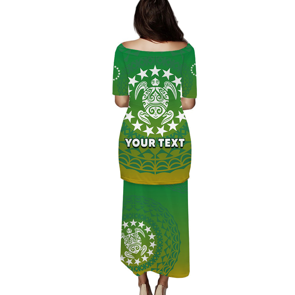 cook-islands-puletasi-dress-circle-pattern-mix-sea-turtle-green-version
