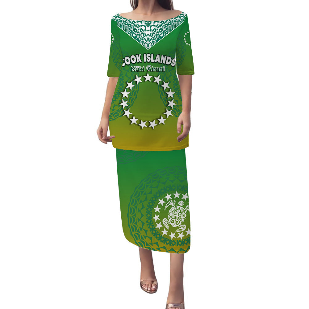 cook-islands-puletasi-dress-circle-pattern-mix-sea-turtle-green-version